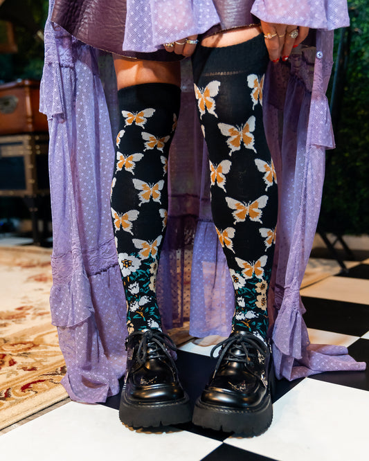 Sock Candy butterfly craze knee high halloween socks