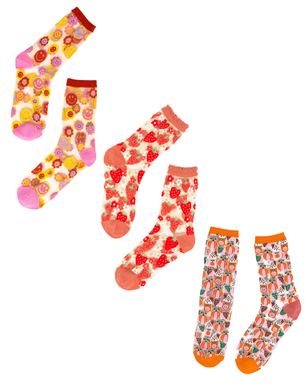 Sock Candy Parisian Stripe Ruffle Sheer Socks — Homestyle