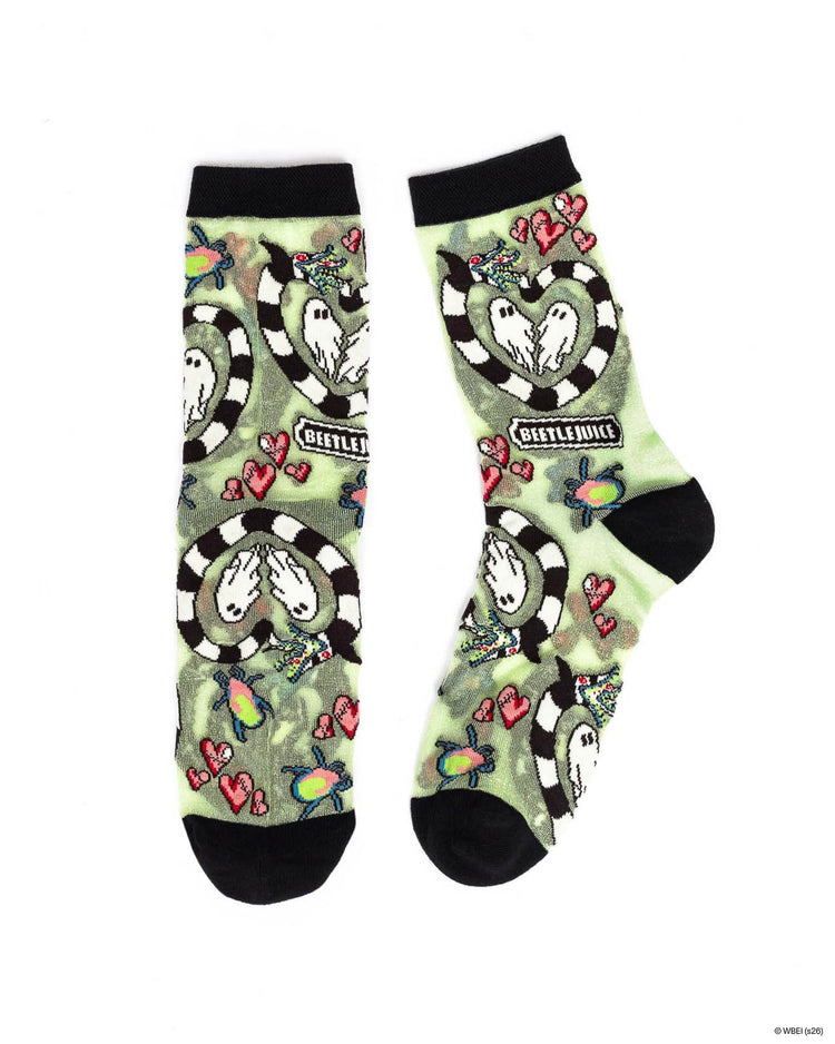 Sock Candy Beetlejuice™ Sheer Socks Bundle Fashion Socks Sheer Socks Halloween Socks Striped Socks Spooky Socks Beetlejuice Socks Tim Burton Socks 