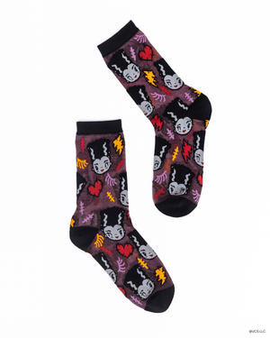 Sock candy bride of frankenstein shimmer sock girly cute halloween socks