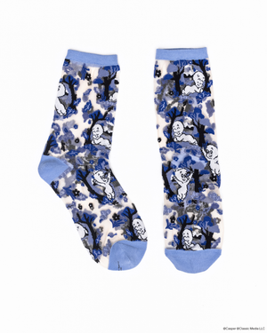 Sock candy casper the friendly ghost sheer socks for women girly halloween socks