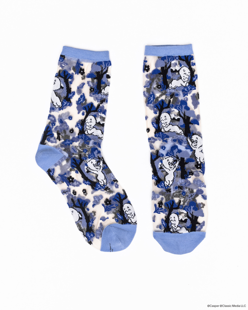 Sock candy casper the friendly ghost sheer socks for women girly halloween socks