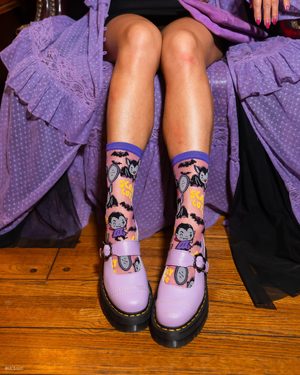 Sock candy dracula shimmer sheer sock cute halloween socks universal monsters