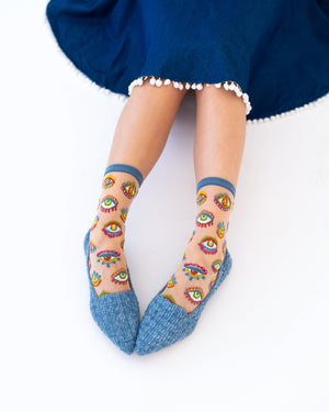 Sock candy evil eye print socks and flats