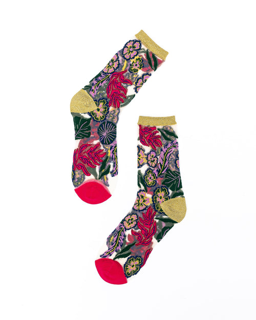 Sock Candy Parisian Stripe Ruffle Sheer Socks — Homestyle