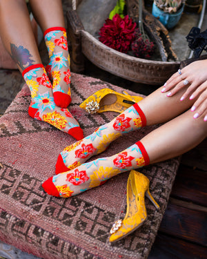 Sock candy flower power sheer socks and heels sheer floral socks