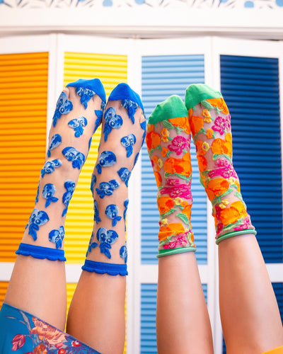 Sock candy blueberry print socks sheer socks for women