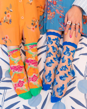 Sock candy fruit print socks for women sheer fruit socks