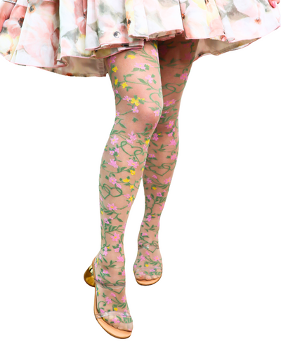 Sock Candy heart floral sheer thigh high stockings sexy sheer floral tights
