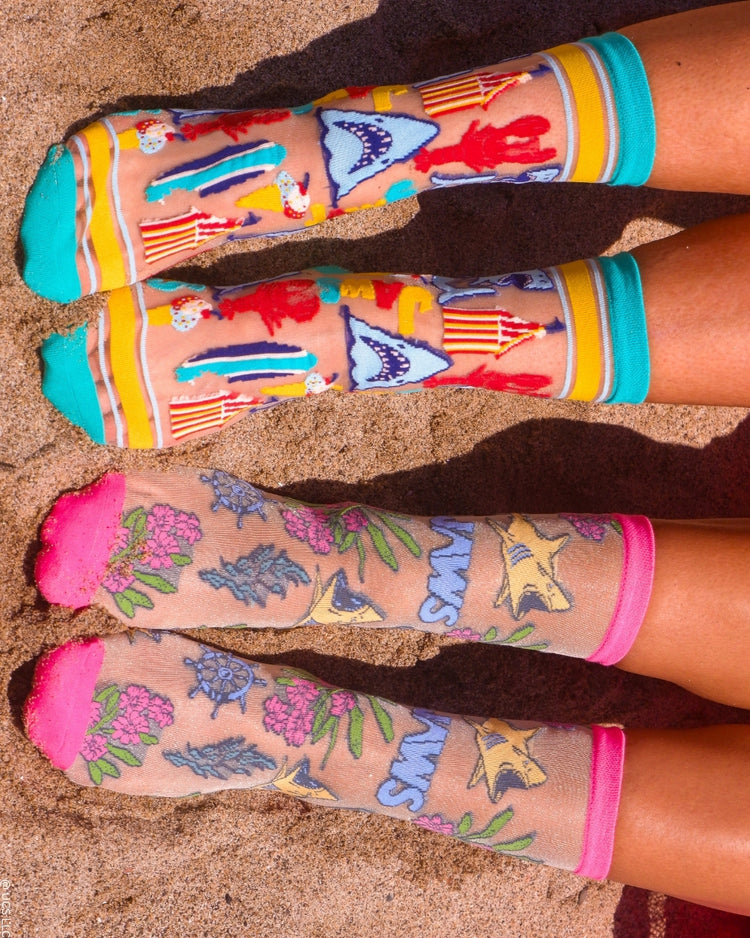 Sock Candy JAWS Sheer Socks Bundle Sheer Socks Fashion Socks Movie Socks Universal Studios Summer Socks