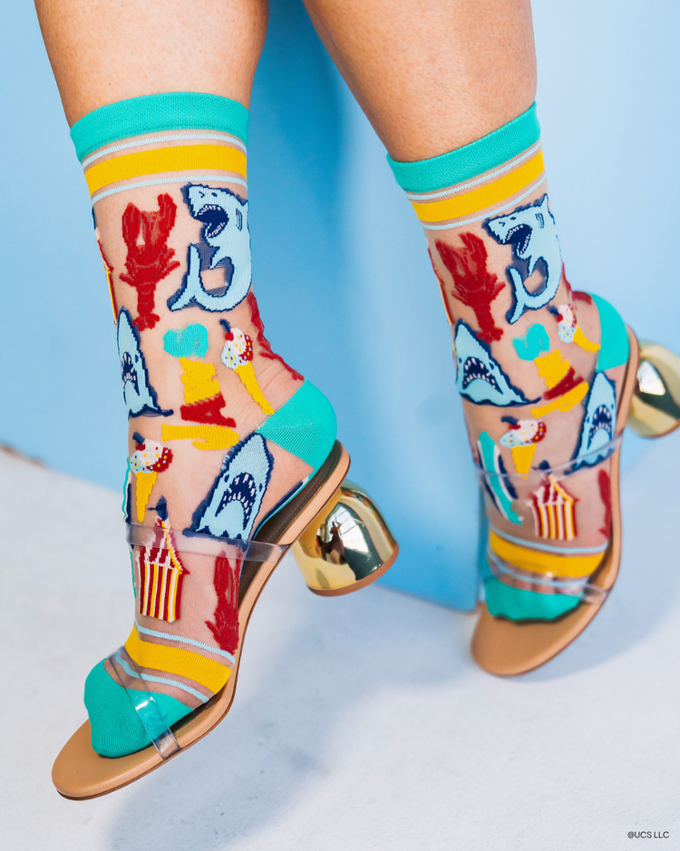 JAWS 50th Anniversary sheer sock jaws merch jaws socks for women