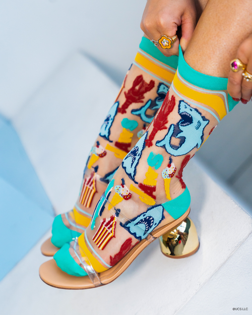 JAWS 50th Anniversary sheer sock jaws merch jaws socks for women