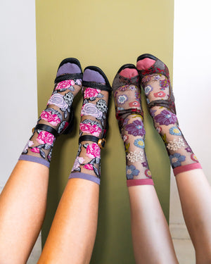Sock Candy Midnight Blooms black Sheer socks bundle halloween fashion socks
