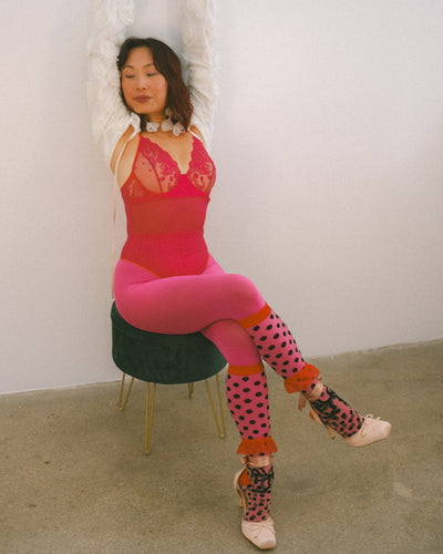 Sock candy polka dot sheer socks bundle sheer ruffle socks sheer polka dot knee highs