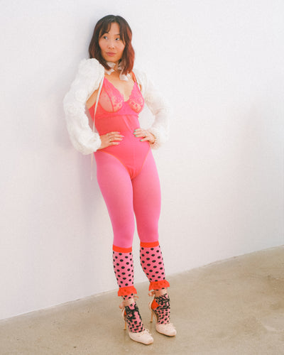 Sock candy polka dot bow knee high sheer socks sheer knee high socks and heels