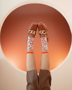 Sock candy pumpkin spice latte sheer socks and loafers fall fashion