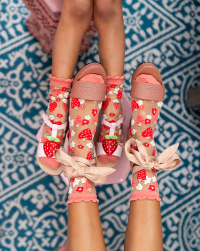 Sock candy strawberry socks for kids sheer girls socks