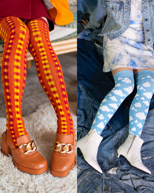 Cozy Plaid Knee High Sock - Fall Halloween Socks – Sock Candy