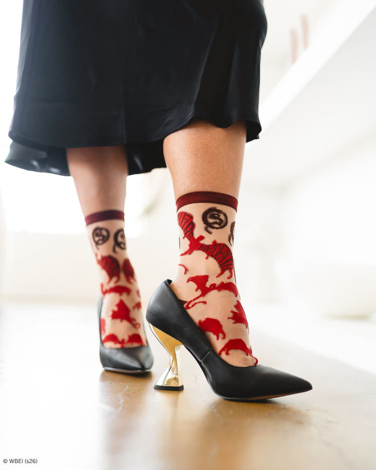 Sock Candy The Hobbit™ Smaug™ Sheer Crew Sock Sheer Socks Fashion Socks Dragon Socks Movie Socks LOTR socks Socks with heels