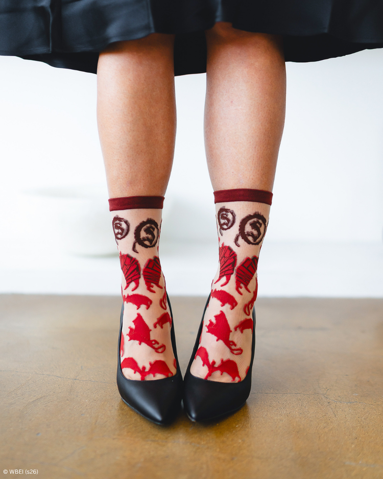 Sock Candy The Hobbit™ Smaug™ Sheer Crew Sock Sheer Socks Fashion Socks Dragon Socks Movie Socks LOTR socks Socks with heels