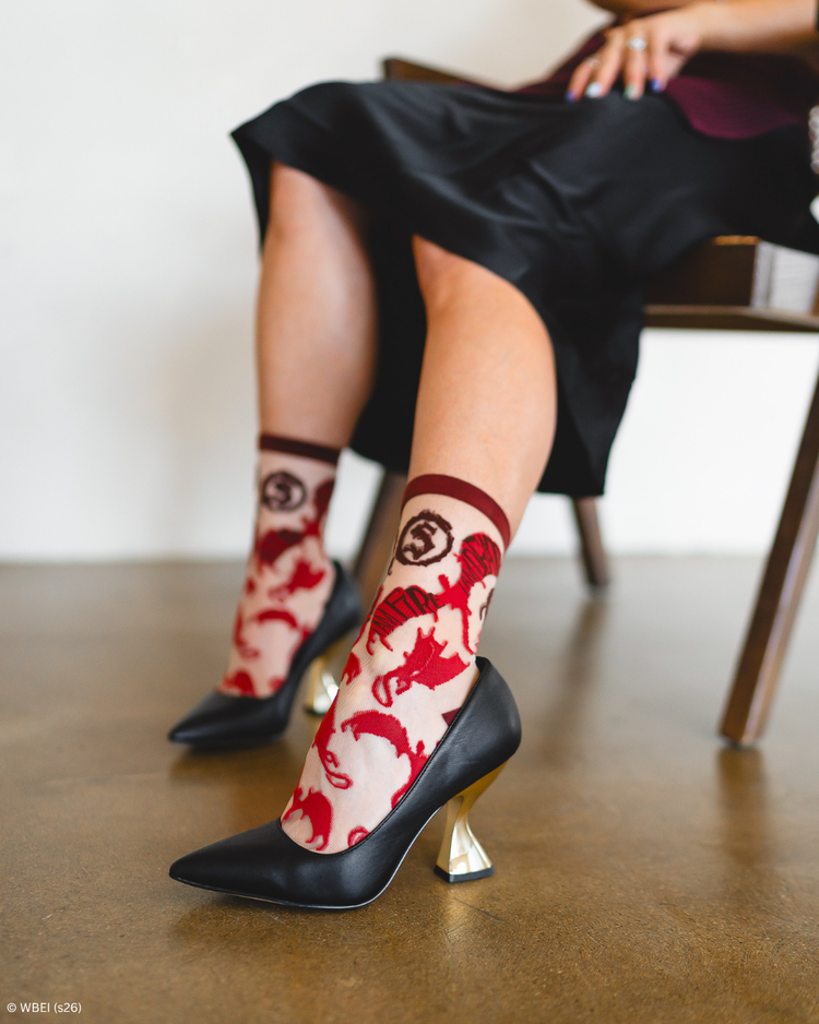 Sock Candy The Hobbit™ Smaug™ Sheer Crew Sock Sheer Socks Fashion Socks Dragon Socks Movie Socks LOTR socks Socks with heels