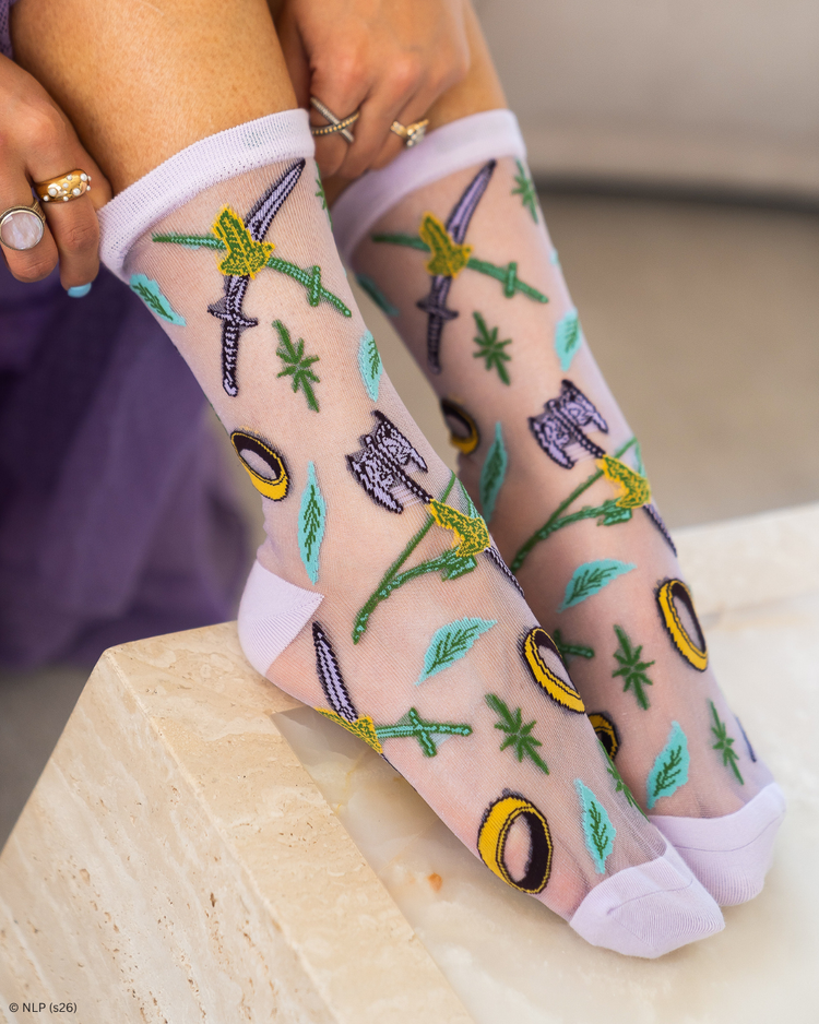 Sock Candy The Lord of the Rings™ The Fellowship™ Shimmer Sheer Crew Sock Sheer Socks Fashion Socks LOTR socks