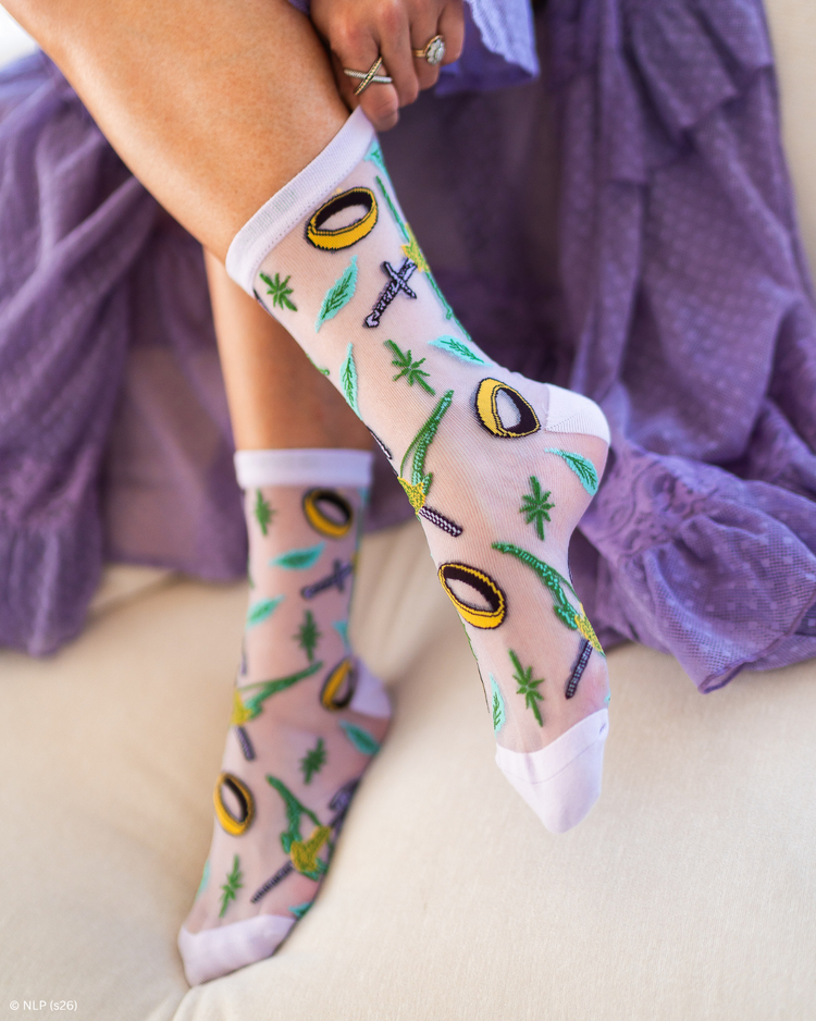 Sock Candy The Lord of the Rings™ The Fellowship™ Shimmer Sheer Crew Sock Sheer Socks Fashion Socks LOTR socks