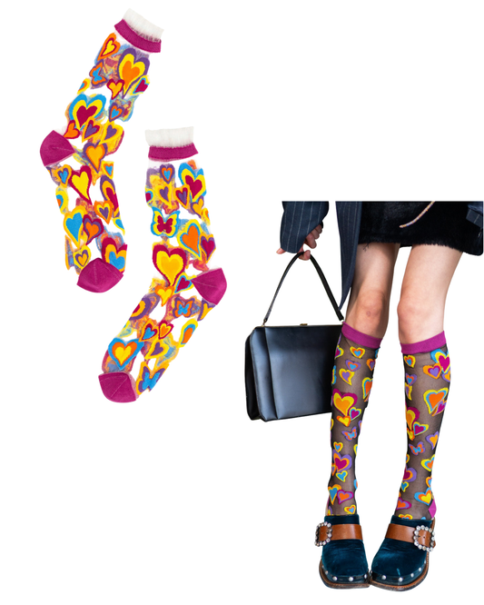 sock candy heart print socks valentines day fashion socks