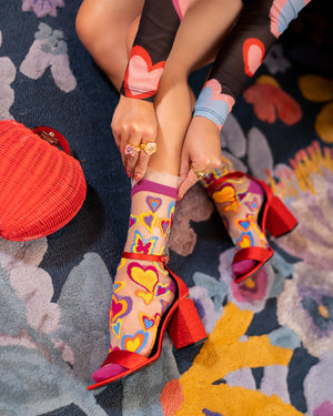 Women's Sheer Fashion Socks | Swiftie Lover Era Socks 3 Pair Bundle Whimsical Prints | Sock Candy