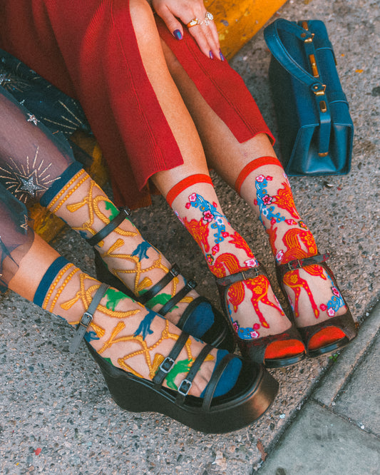 sock candy year of the horse sheer socks bundle horse print fashion socks