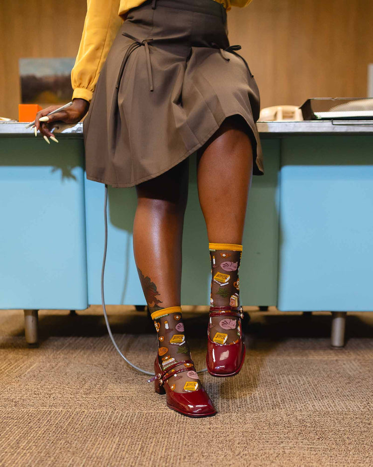 Sock Candy Book Lovers Black Sheer Crew Sock Sheer Socks Fashion Socks Book Socks Cat Socks Cute Socks socks with heels