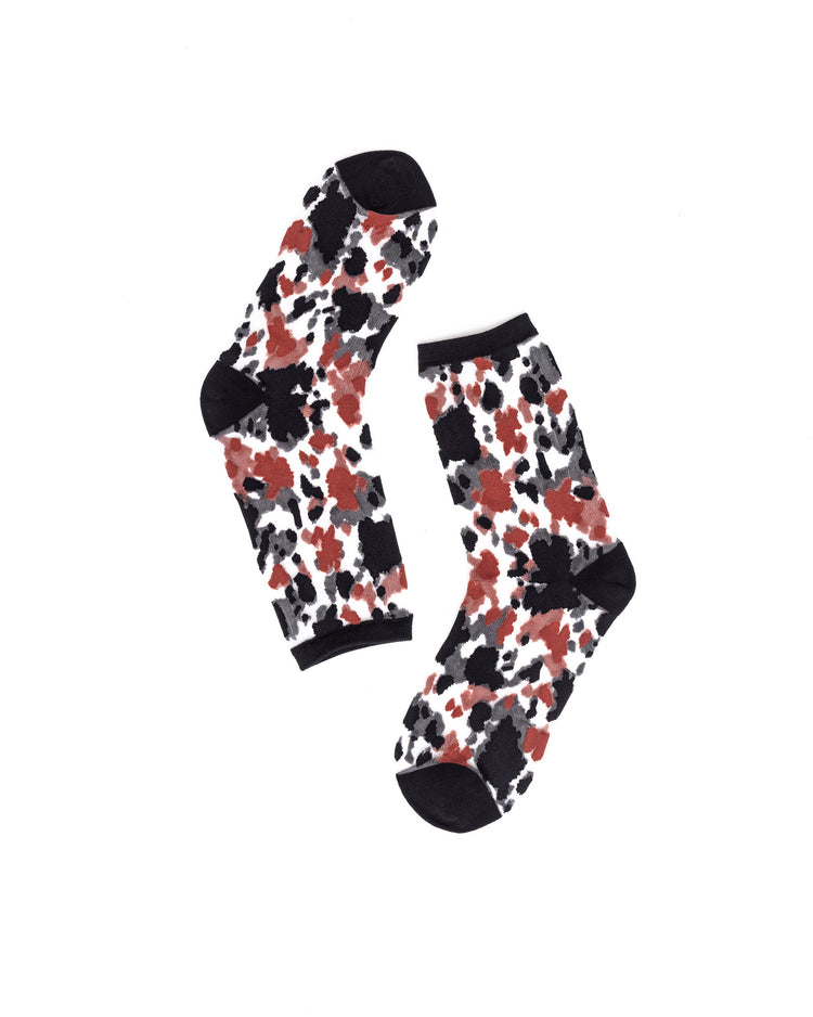 Sock Candy Cowgirl Chic Sheer Crew Sock Sheer Socks Fashion Socks Cute Socks Cow Print Socks Cow Socks Animal Print Socks