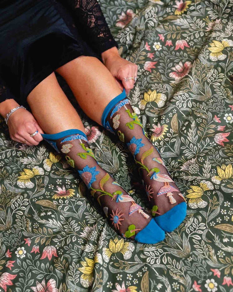 Sock Candy Dark Fairytale Shimmer Sheer Crew Sock Sheer Socks Fashion Socks Fairytale Socks Cute Socks