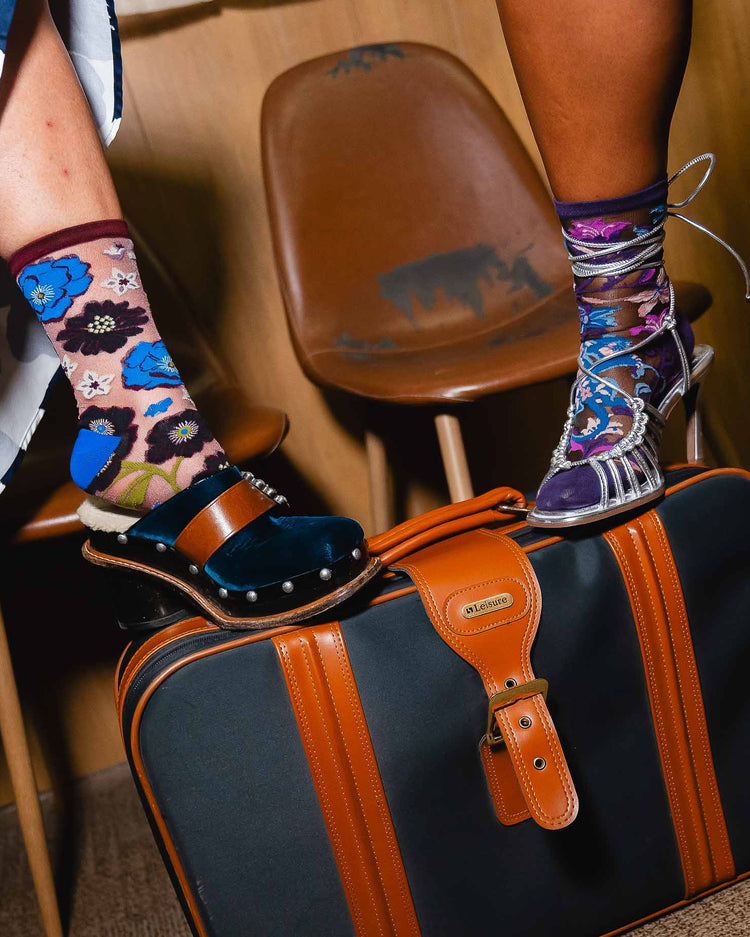 Sock Candy Noir Florals Sheer Socks Bundle Sheer Socks Fashion Socks Fall Florals Cute Socks Fall Socks Dark Florals  socks with heels