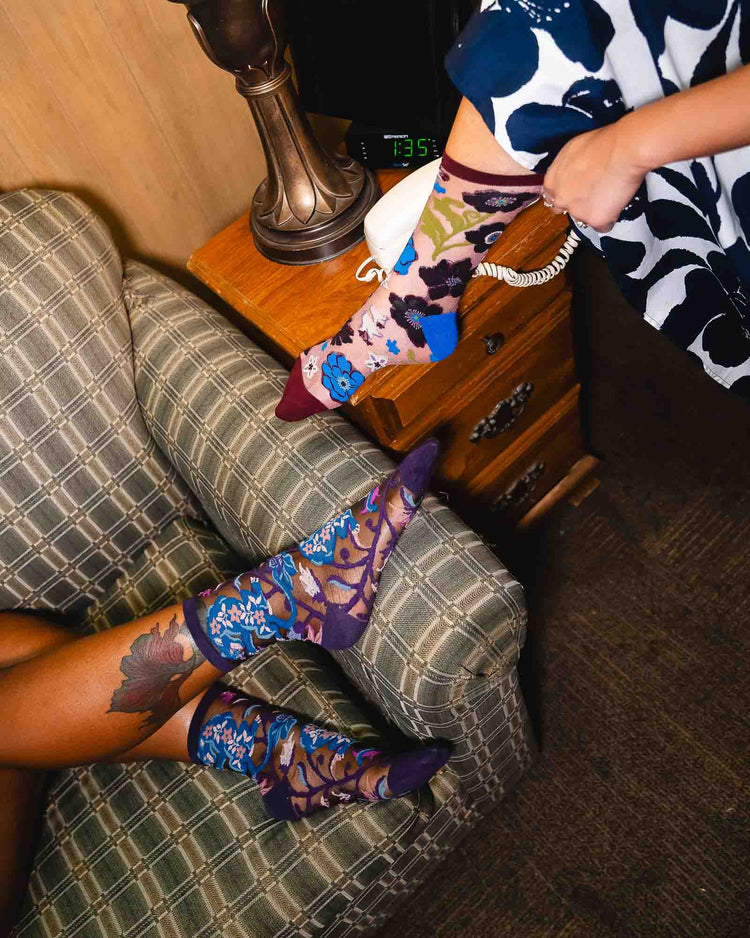 Sock Candy Noir Florals Sheer Socks Bundle Sheer Socks Fashion Socks Fall Florals Cute Socks Fall Socks Dark Florals  