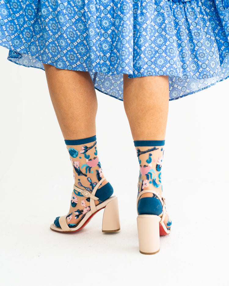 Sock Candy Cancer Zodiac Sheer Crew Sock Sheer Socks Fashion Socks Zodiac Socks Cancer Sign Socks socks with heels