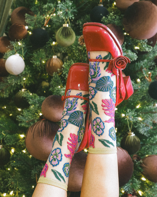 sock candy holiday floral socks for women 