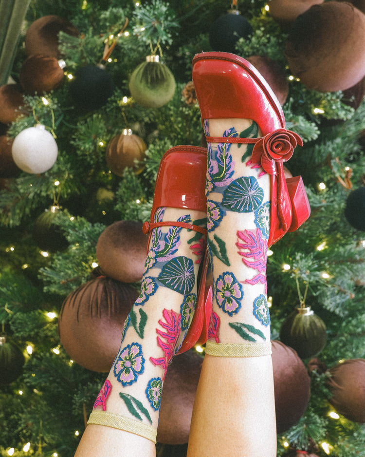 sock candy holiday floral socks for women 
