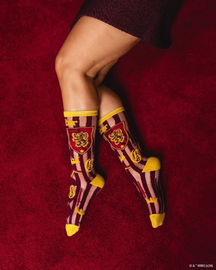 Sock Candy Harry Potter Gryffindor Shimmer Sheer Mid High Sock Sheer Socks Fashion Socks Harry Potter Socks Gryffindor Socks Movie Socks