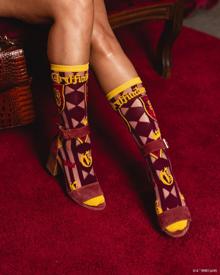 Sock Candy Harry Potter Gryffindor Shimmer Sheer Mid High Sock Sheer Socks Fashion Socks Harry Potter Socks Gryffindor Socks Movie Socks socks with heels