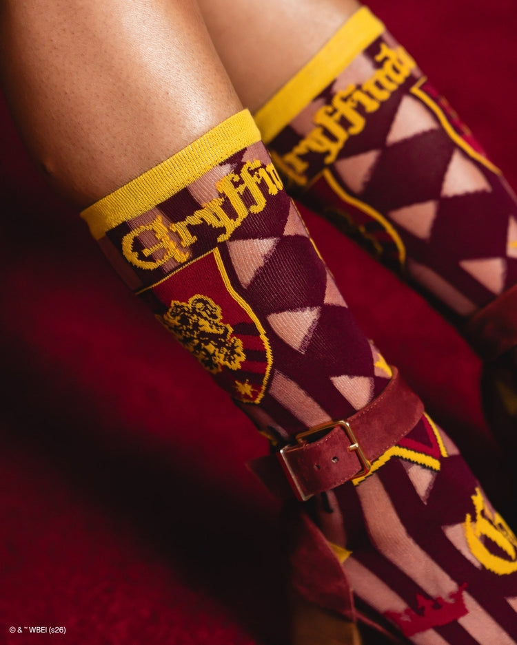 Sock Candy Harry Potter Gryffindor Shimmer Sheer Mid High Sock Sheer Socks Fashion Socks Harry Potter Socks Gryffindor Socks Movie Socks socks with heels