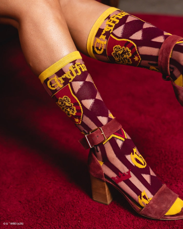 Sock Candy Harry Potter Gryffindor Shimmer Sheer Mid High Sock Sheer Socks Fashion Socks Harry Potter Socks Gryffindor Socks Movie Socks socks with heels