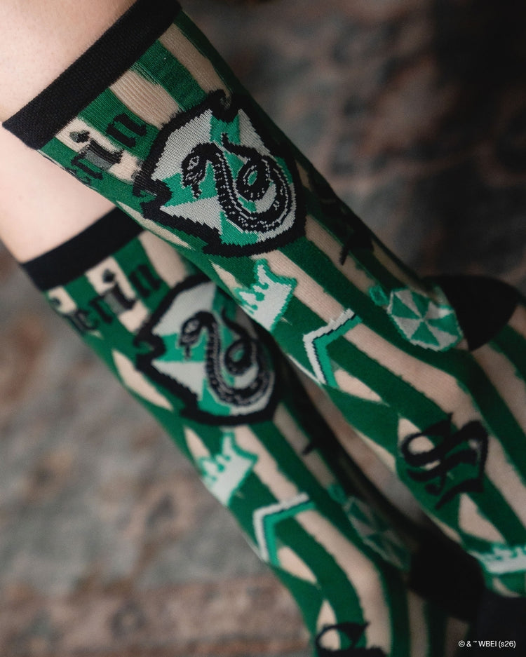 Sock Candy Harry Potter Slytherin Shimmer Sheer Mid High Sock Sheer Socks Fashion Socks Harry Potter Socks Slytherin Socks 
