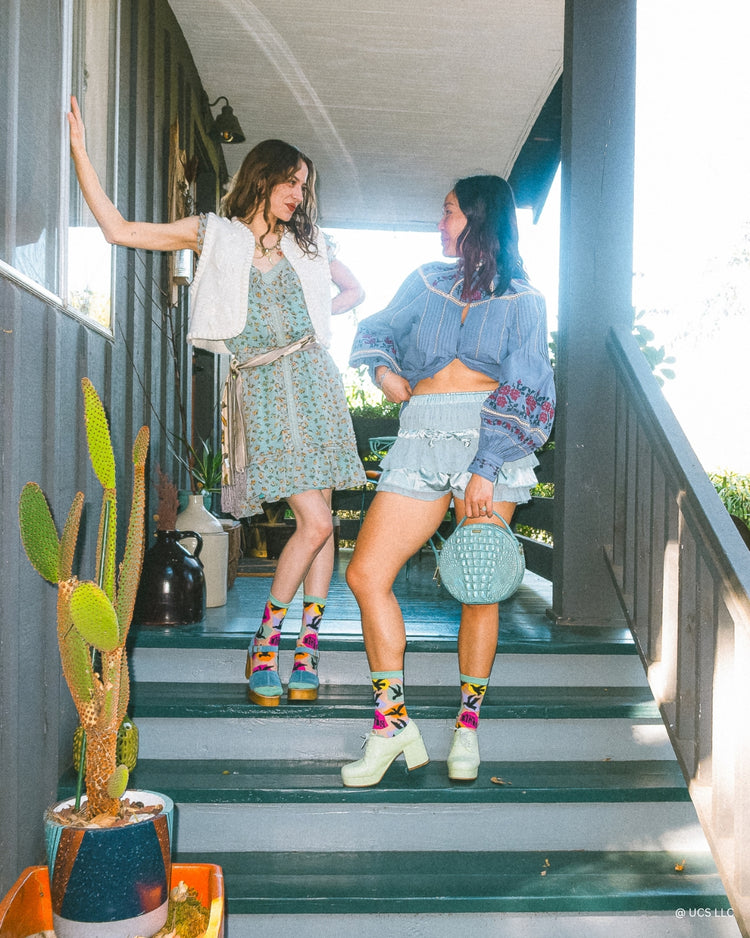 Sock Candy Hitchcock The Birds sheer crew sock fashion socks horror socks bird socks cute socks movie socks socks with heels