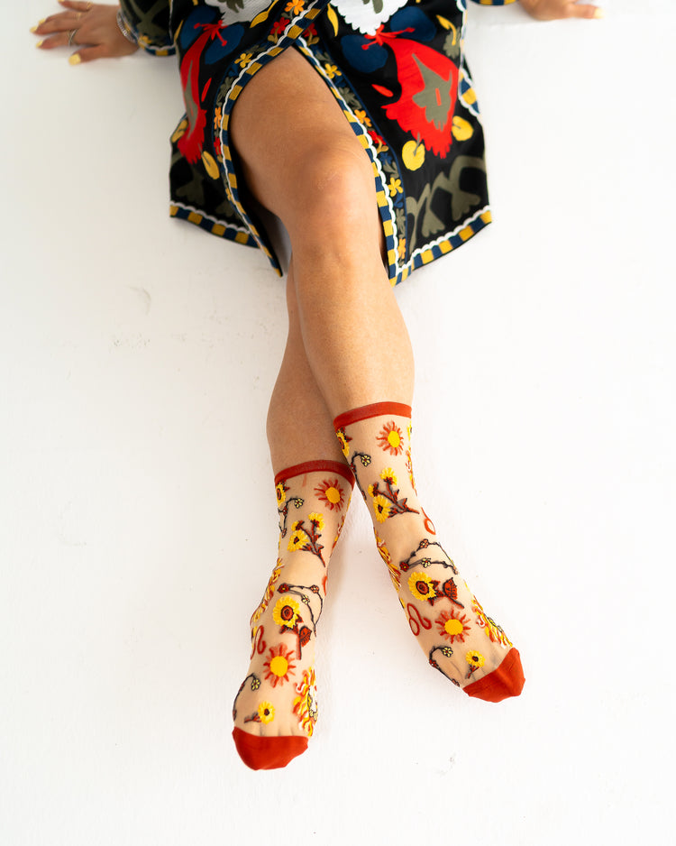 Sock Candy Leo Zodiac Shimmer Sheer Crew Sock Sheer Socks Fashion Socks Zodiac Socks Leo Socks