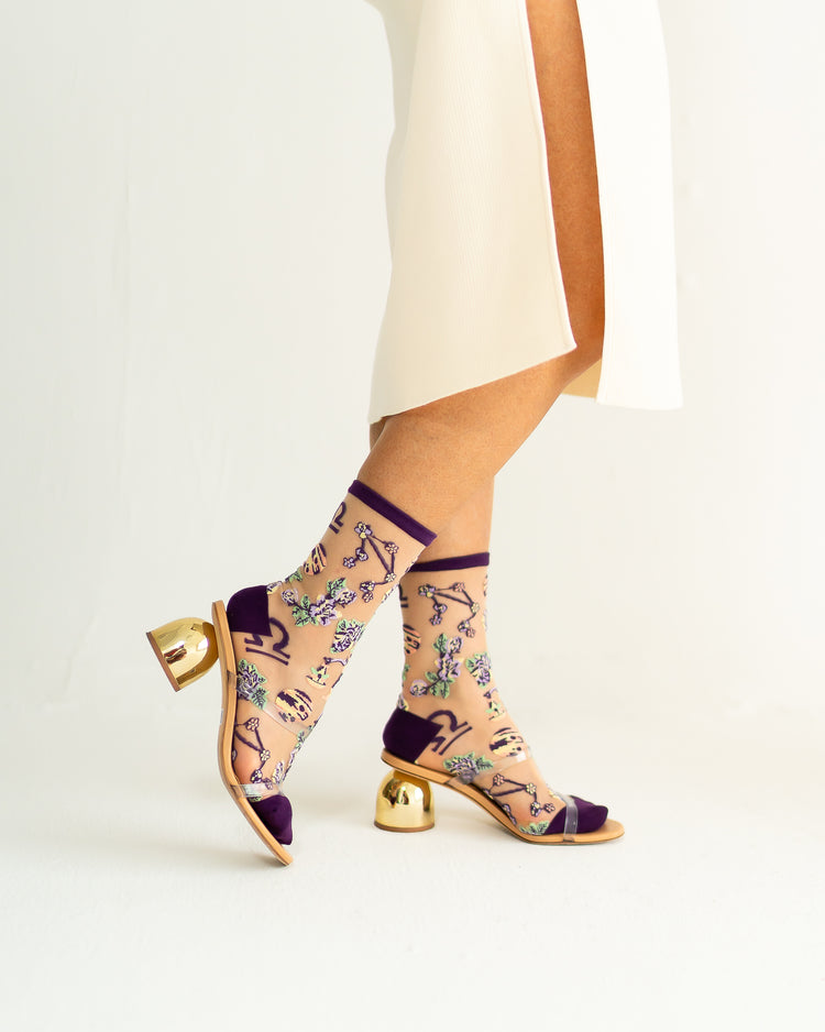 Sock Candy Libra Zodiac Sheer Crew Sock Sheer Socks Fashion Socks Zodiac Socks Libra Socks socks with heels