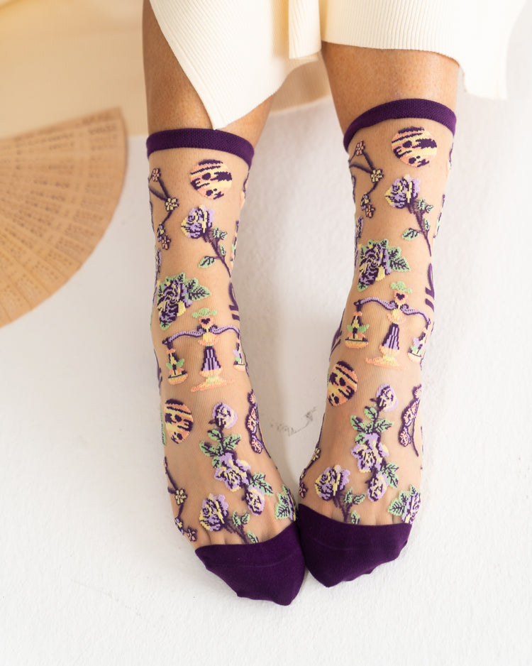 Sock Candy Libra Zodiac Sheer Crew Sock Sheer Socks Fashion Socks Zodiac Socks Libra Socks