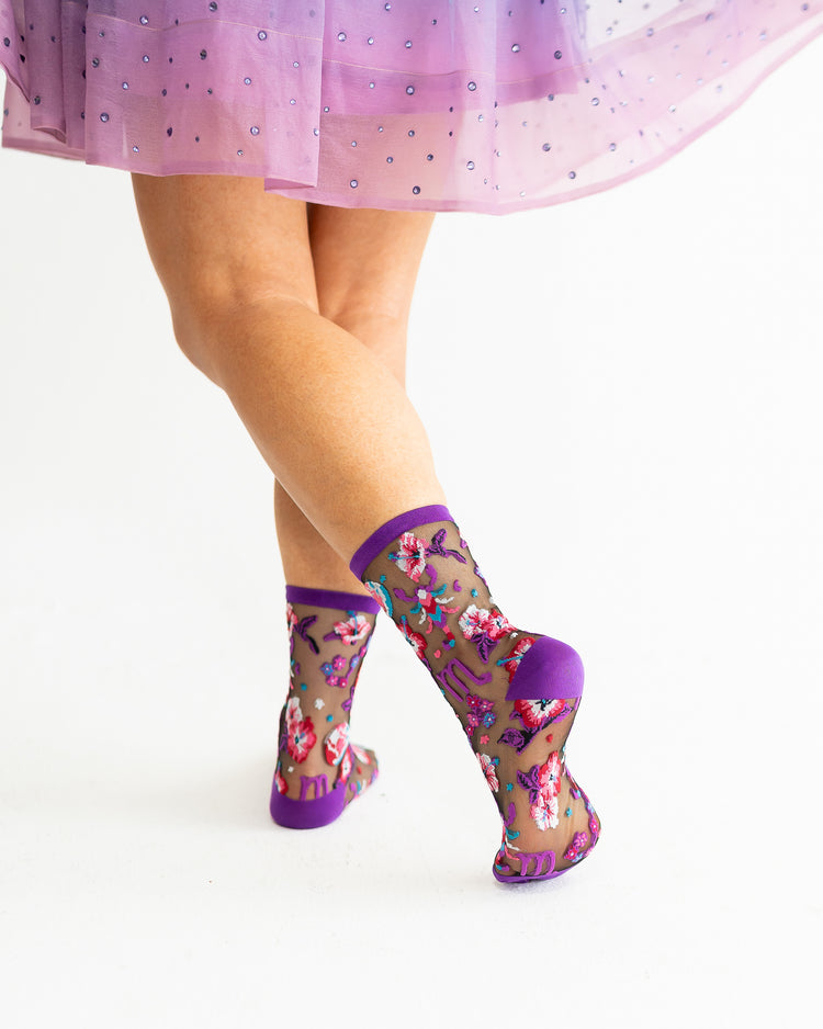 Sock Candy Scorpio Zodiac Black Sheer Crew Sock Sheer Socks Fashion Socks Zodiac Socks Scorpio Socks Water Sign Socks Zodiac Gifts Zodiac Sign Socks