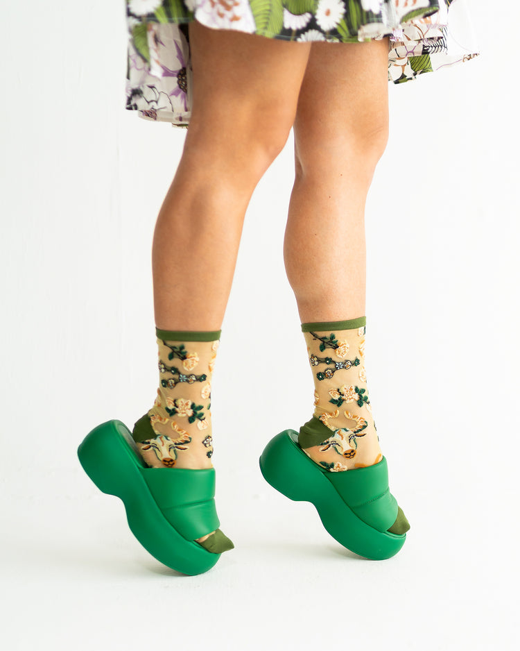 Sock Candy Taurus Zodiac Shimmer Sheer Crew Sock Sheer Socks Fashion Socks Zodiac Socks Taurus Socks Earth Sign Socks Zodiac Gifts 