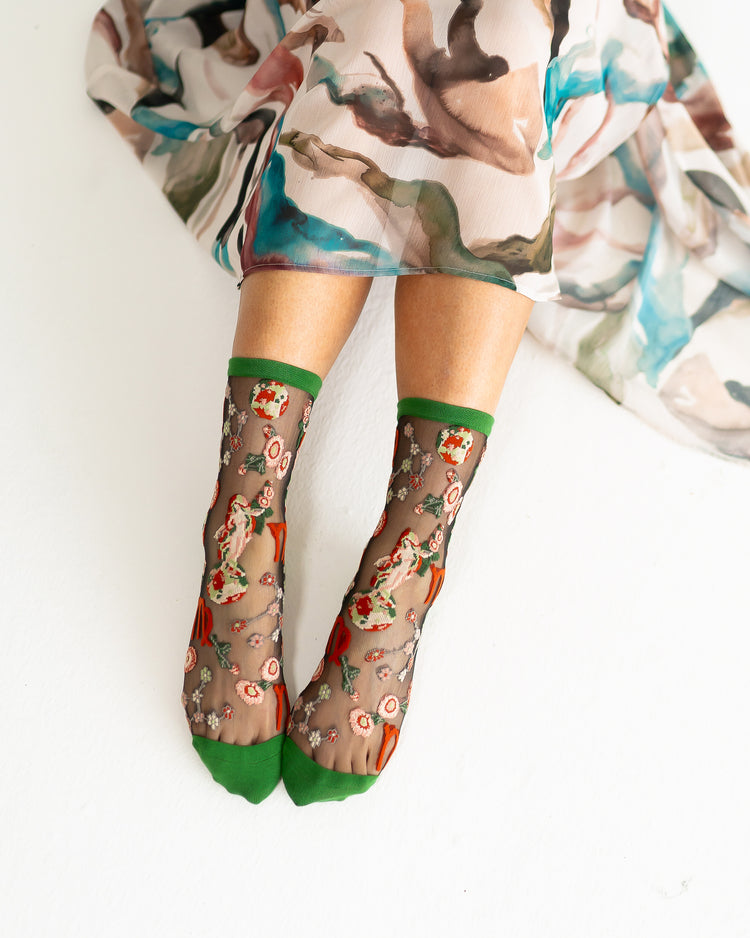 Sock Candy Virgo Zodiac Black Sheer Crew Sock Sheer Socks Fashion Socks Zodiac Socks Virgo Socks Earth Sign Socks Zodiac Gift
